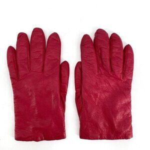 ARIS Vintage Red Leather Cashmere Lined Retro Lord & Taylor Winter 7.5 Gloves